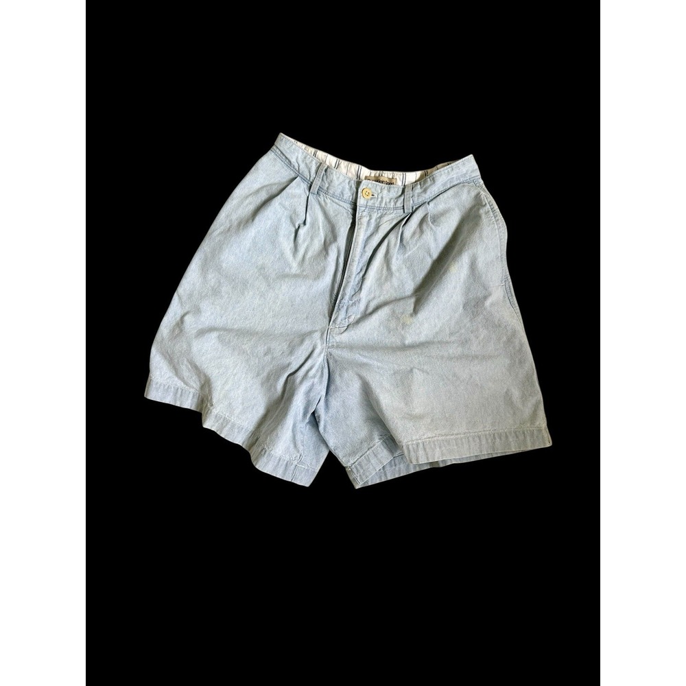 90's Calvin Klein Vintage Shorts Blue Chambray Womens Sz 8 High Waisted *flaw